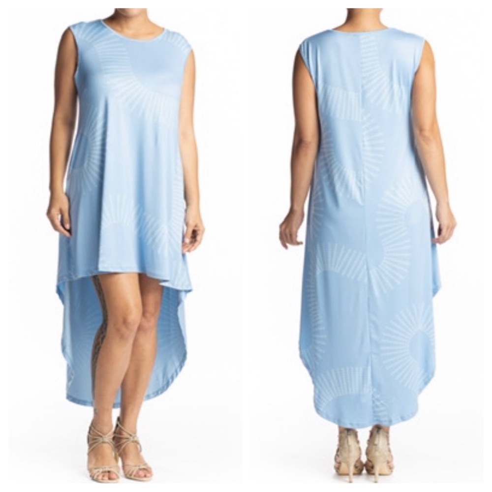 Manaola Light Blue High-Low Sleeveless Dress